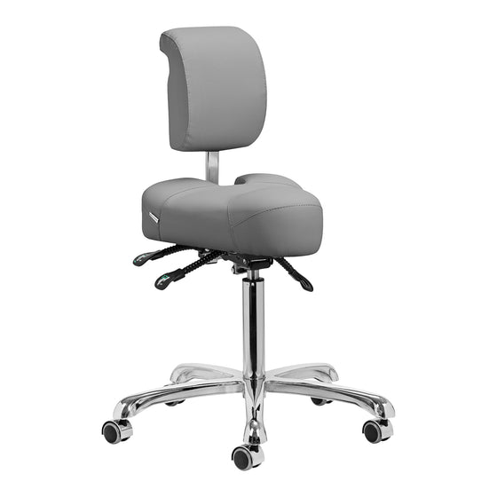 Arbeitshocker Höhenverstellbar mit Lehne Giovanni 1005 Grau