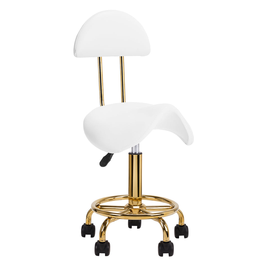 Sattelhocker mit Lehne 6001 Gold-Weiß