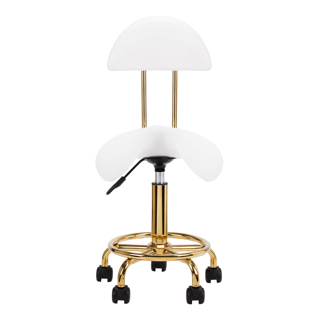 Sattelhocker mit Lehne 6001 Gold-Weiß