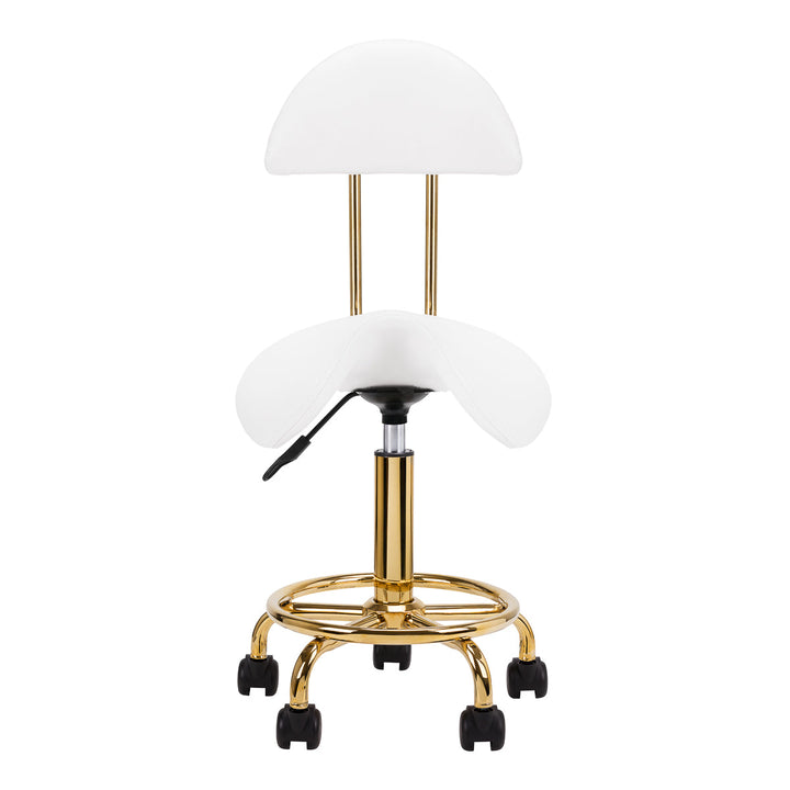 Sattelhocker mit Lehne 6001 Gold-Weiß