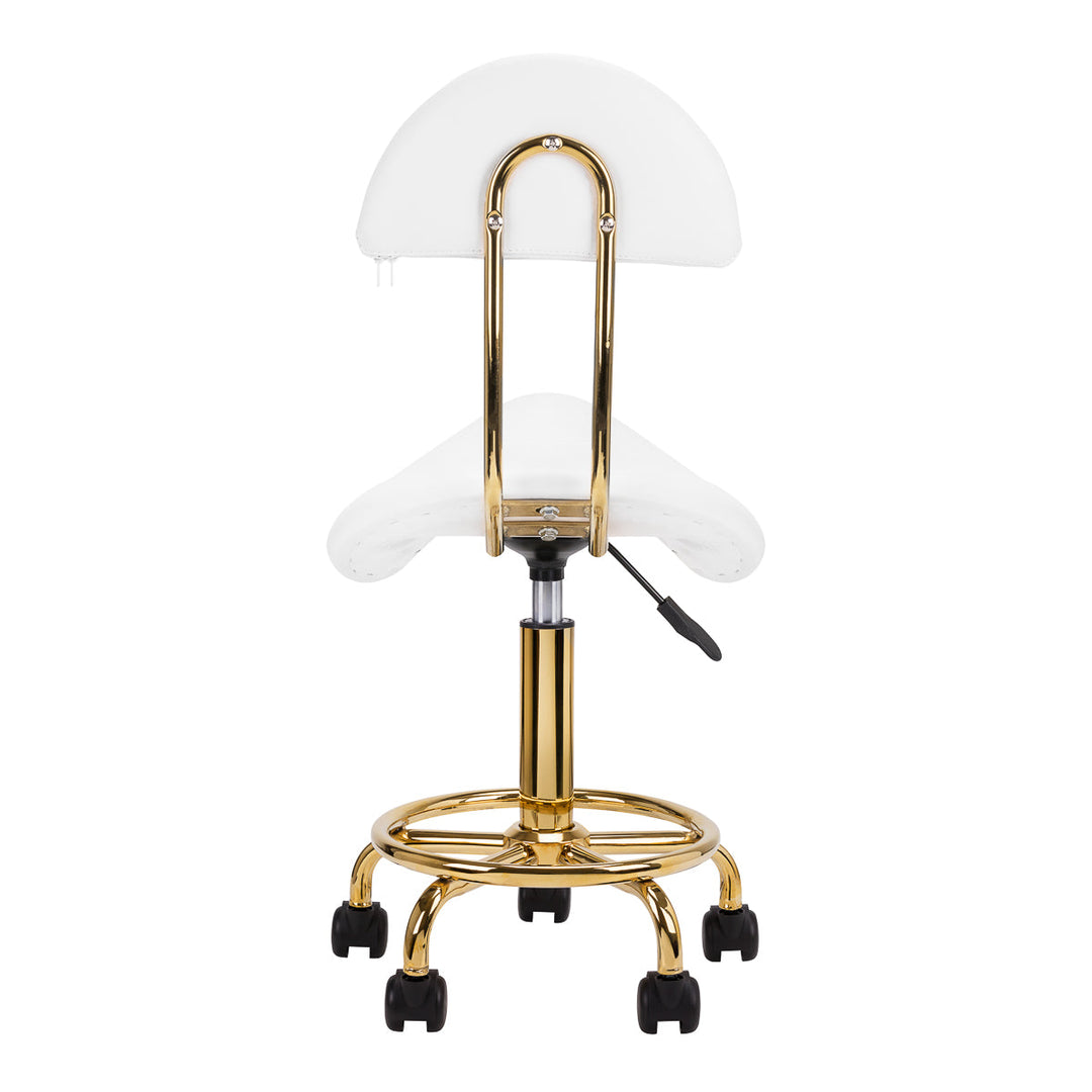 Sattelhocker mit Lehne 6001 Gold-Weiß