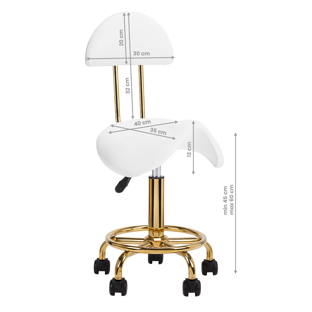 Sattelhocker mit Lehne 6001 Gold-Weiß