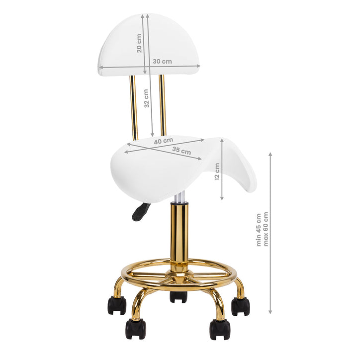 Sattelhocker mit Lehne 6001 Gold-Weiß