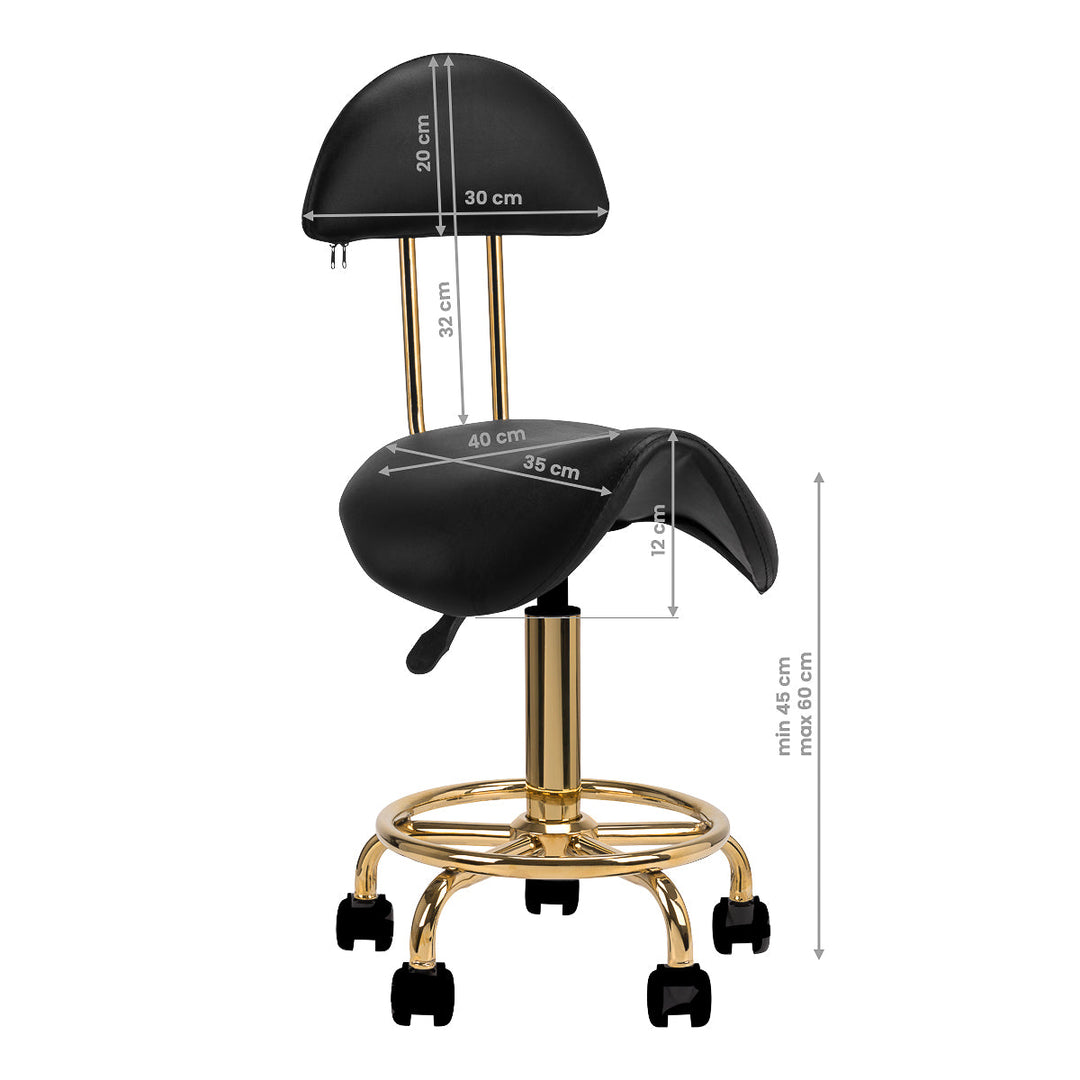 Sattelhocker mit Lehne 6001 Gold-Schwarz