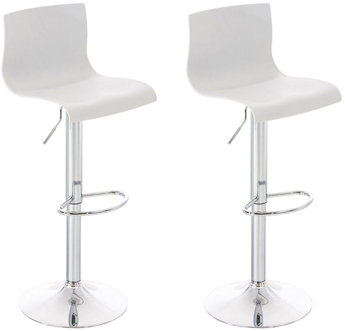 2er-Set Barhocker 105 Kunststoff Weiß