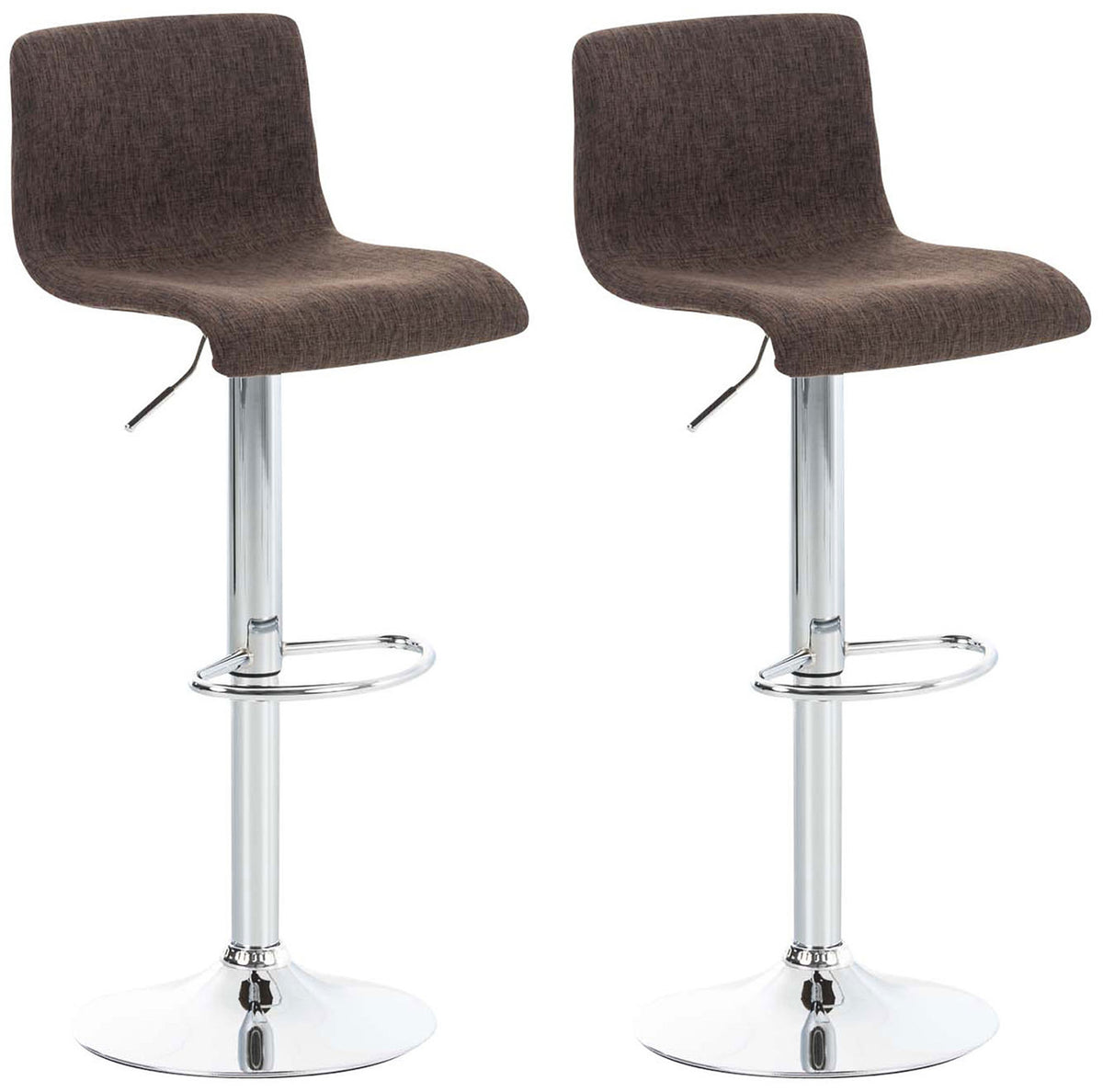 2er-Set Barhocker 105 Stoff Braun