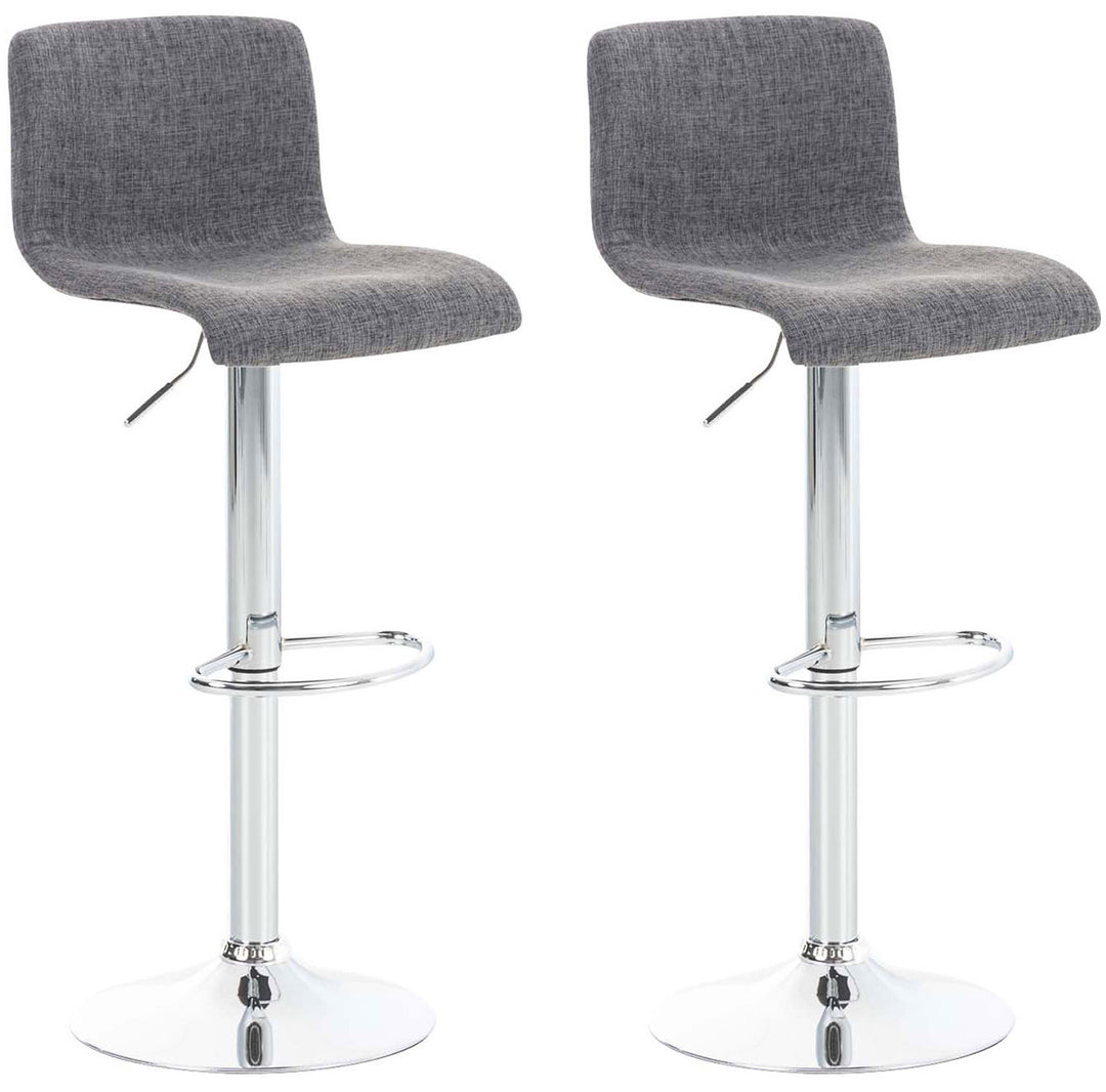 2er-Set Barhocker 105 Stoff Hellgrau