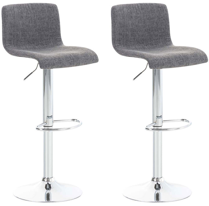 2er-Set Barhocker 105 Stoff Hellgrau