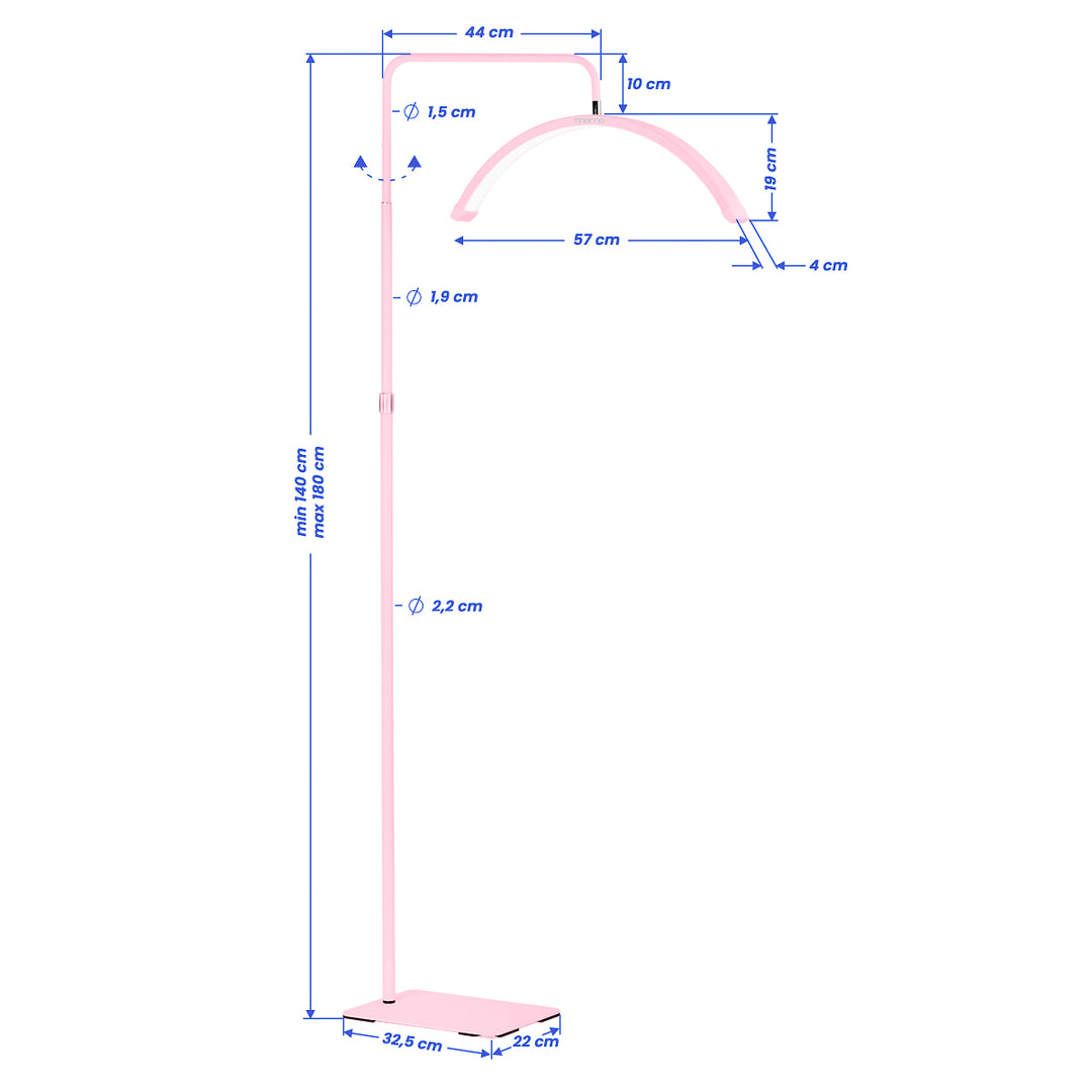 Wimpernlampe LED mit Stativ und einstellbarer Farb- und Lichtintensität Momo Moon MX6 Rosa - Bild 14