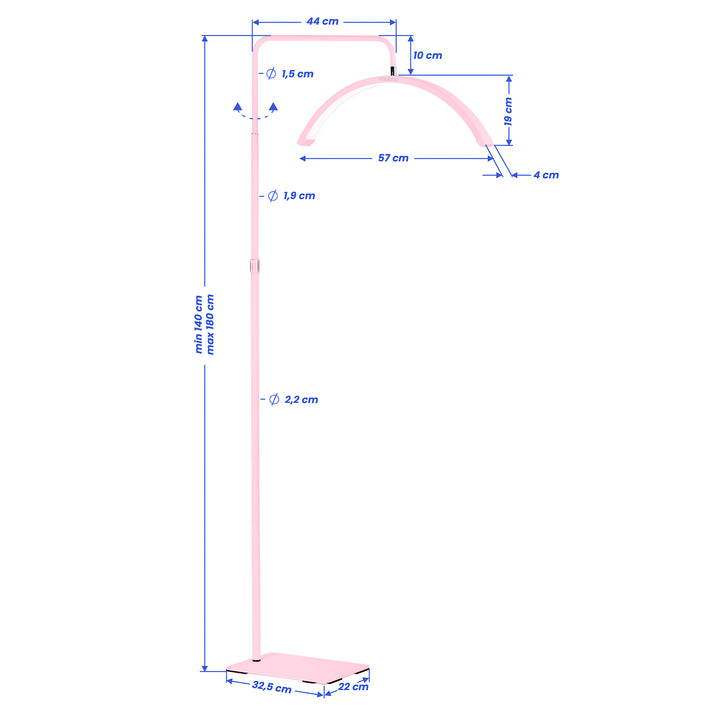 Wimpernlampe LED mit Stativ und einstellbarer Farb- und Lichtintensität Momo Moon MX6 Rosa - Bild 14