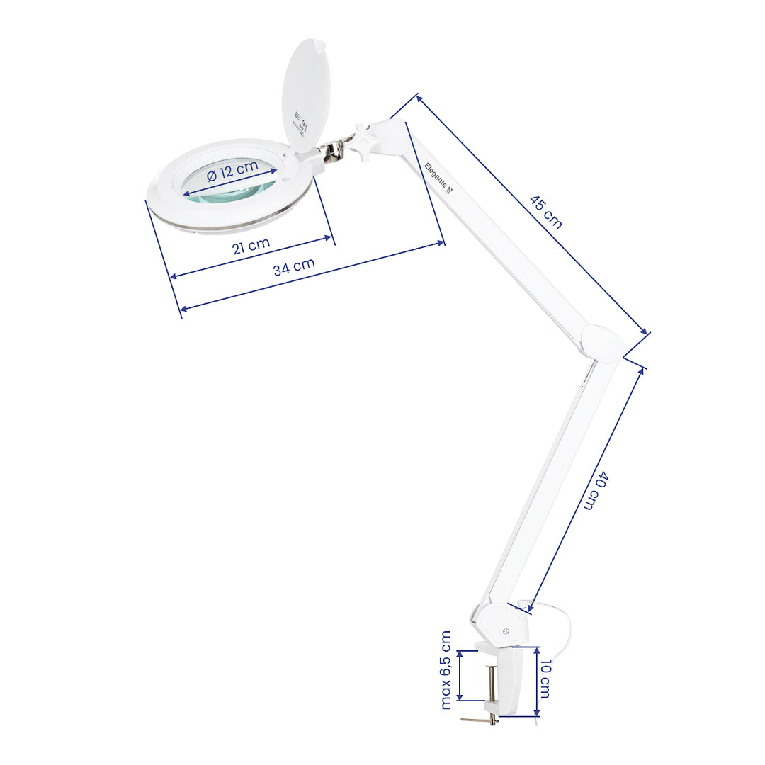 Lupenlampe LED 60 SMD 3D mit Schraubklemme Elegante 6031 Weiß - Bild 8