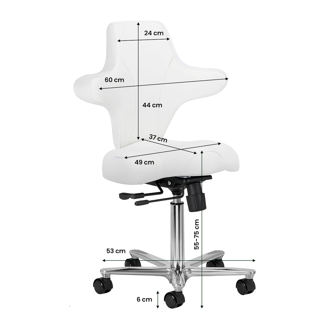 Rollhocker mit Lehne Azzurro Special 152 Schneeweiß - Bild 10