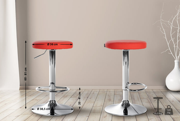 Barhocker 109 Kunstleder Rot - Bild 2