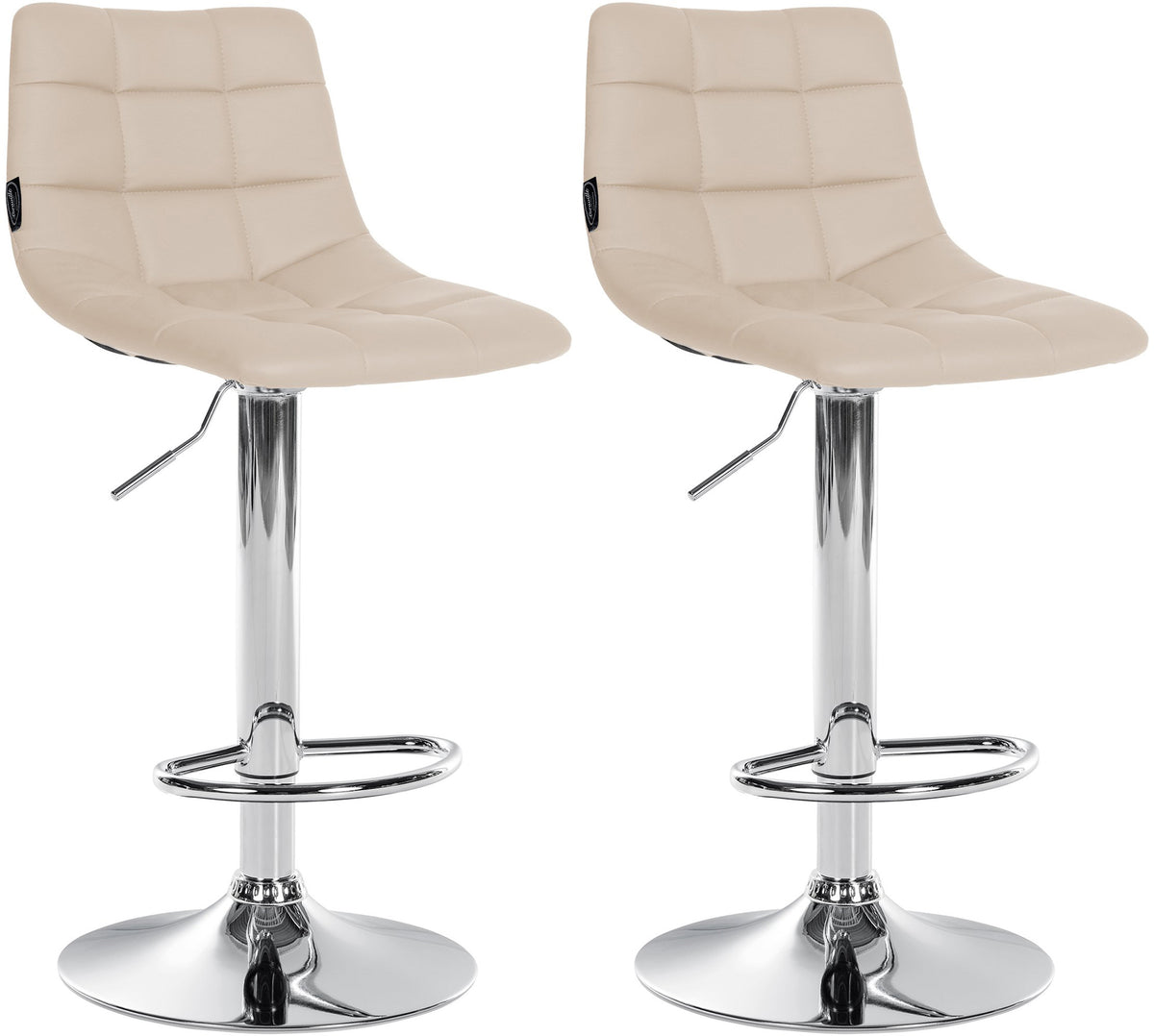 2er-Set Barhocker 107 Kunstleder Creme