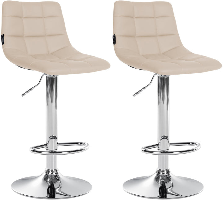 2er-Set Barhocker 107 Kunstleder Creme
