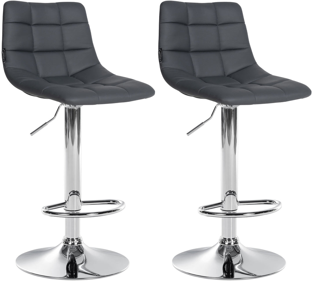 2er-Set Barhocker 107 Kunstleder Grau