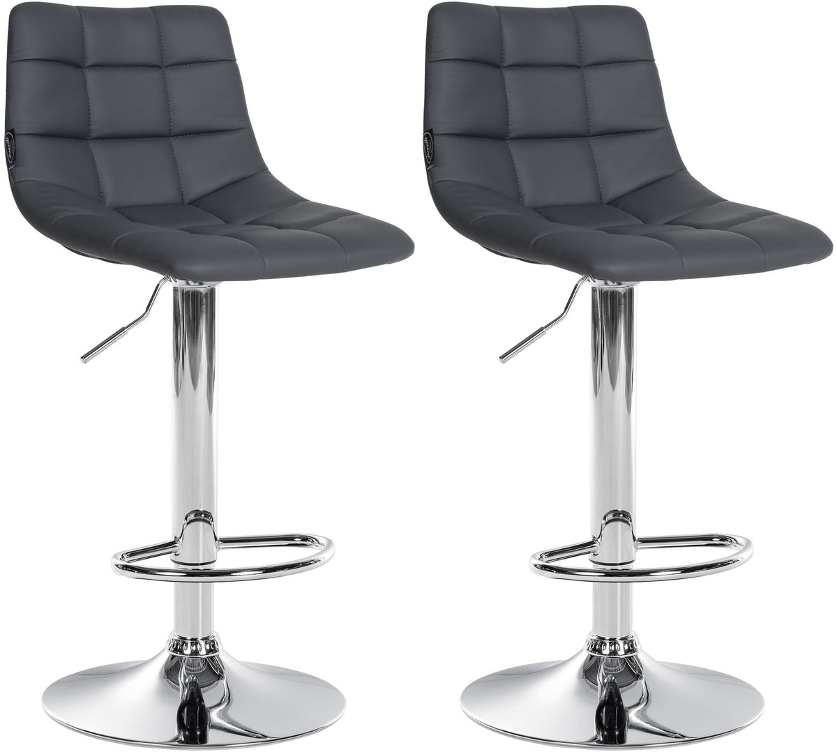 2er-Set Barhocker 107 Kunstleder Grau