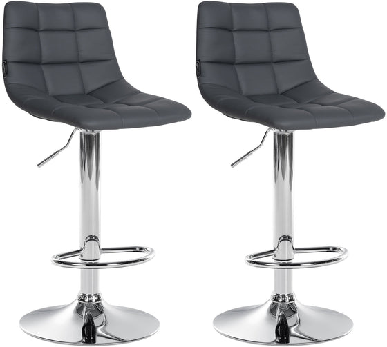 2er-Set Barhocker 107 Kunstleder Grau