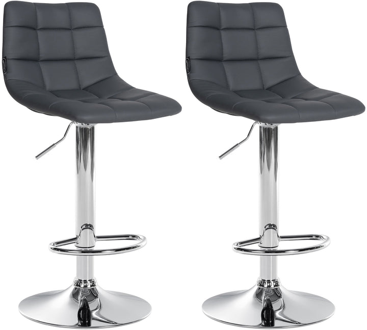 2er-Set Barhocker 107 Kunstleder Grau