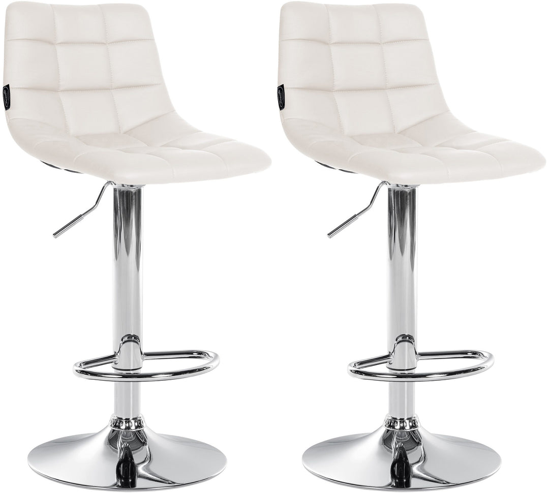 2er-Set Barhocker 107 Kunstleder Weiß