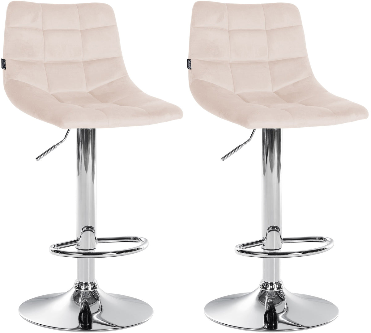 2er-Set Barhocker 107 Samt Beige