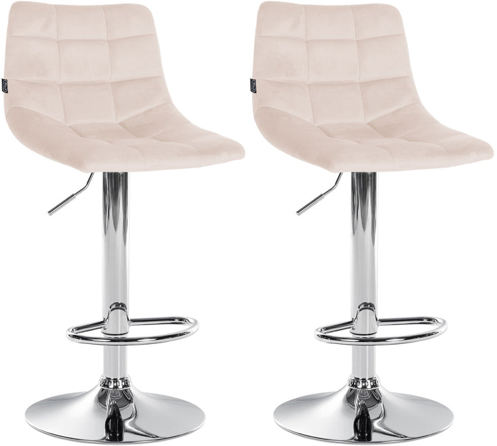 2er-Set Barhocker 107 Samt Beige
