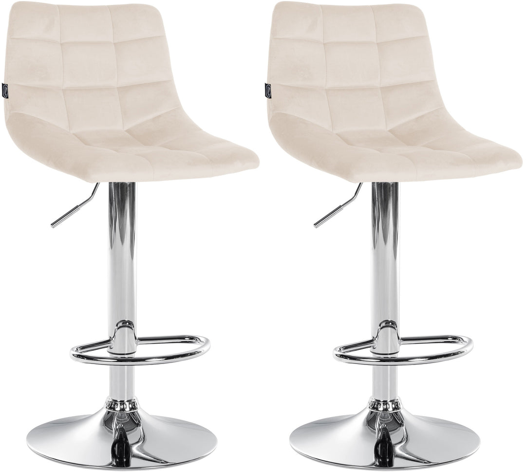 2er-Set Barhocker 107 Samt Creme