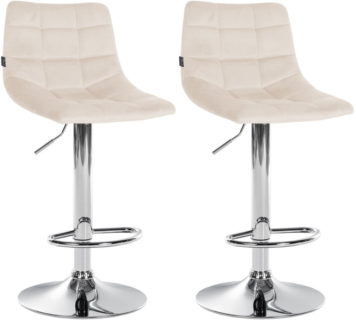 2er-Set Barhocker 107 Samt Creme