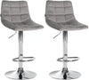 2er-Set Barhocker 107 Samt Grau