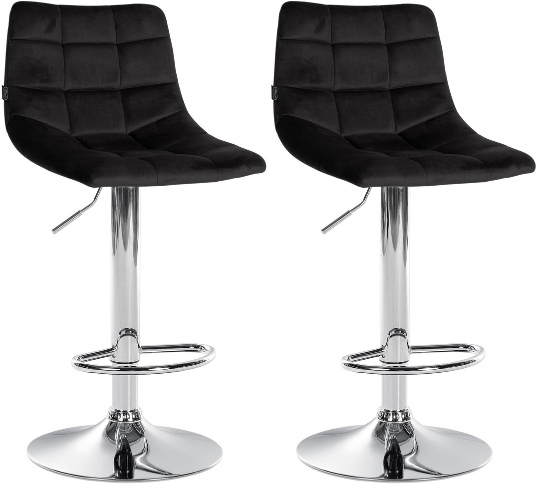 2er-Set Barhocker 107 Samt Schwarz