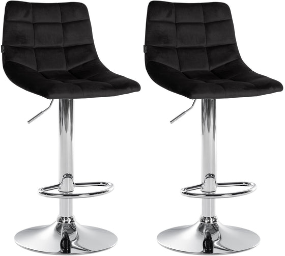 2er-Set Barhocker 107 Samt Schwarz