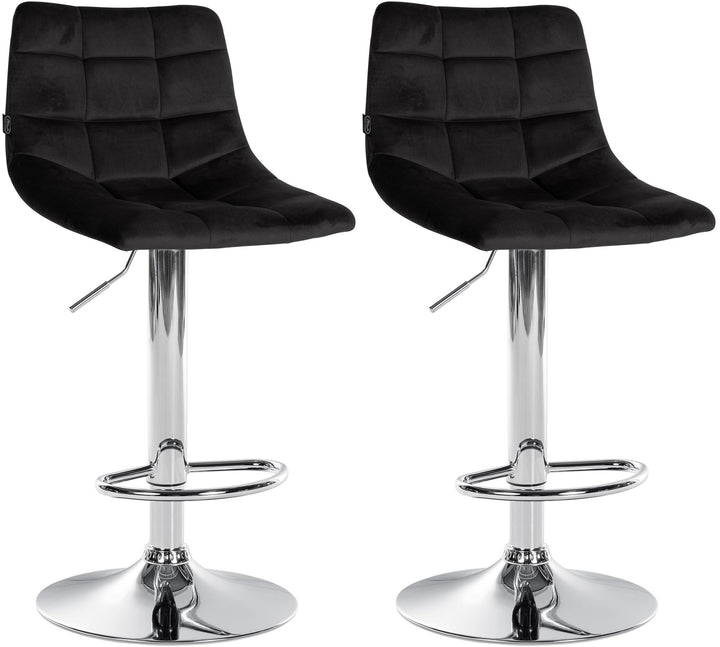 2er-Set Barhocker 107 Samt Schwarz