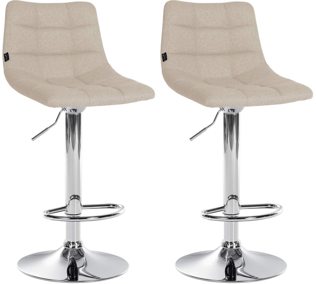 2er-Set Barhocker 107 Stoff Creme