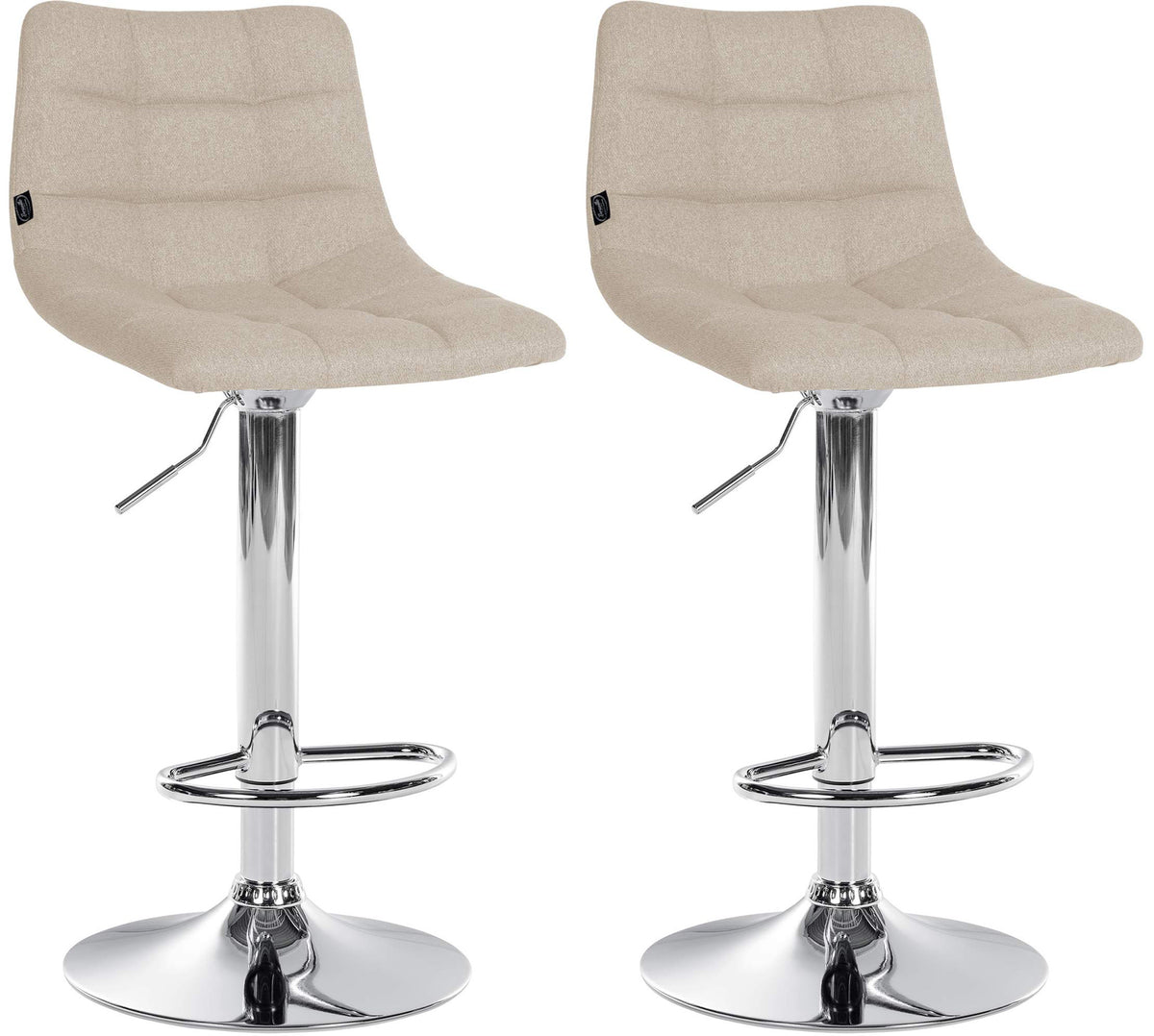 2er-Set Barhocker 107 Stoff Creme