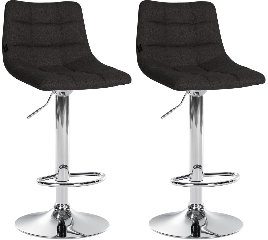 2er-Set Barhocker 107 Stoff Schwarz