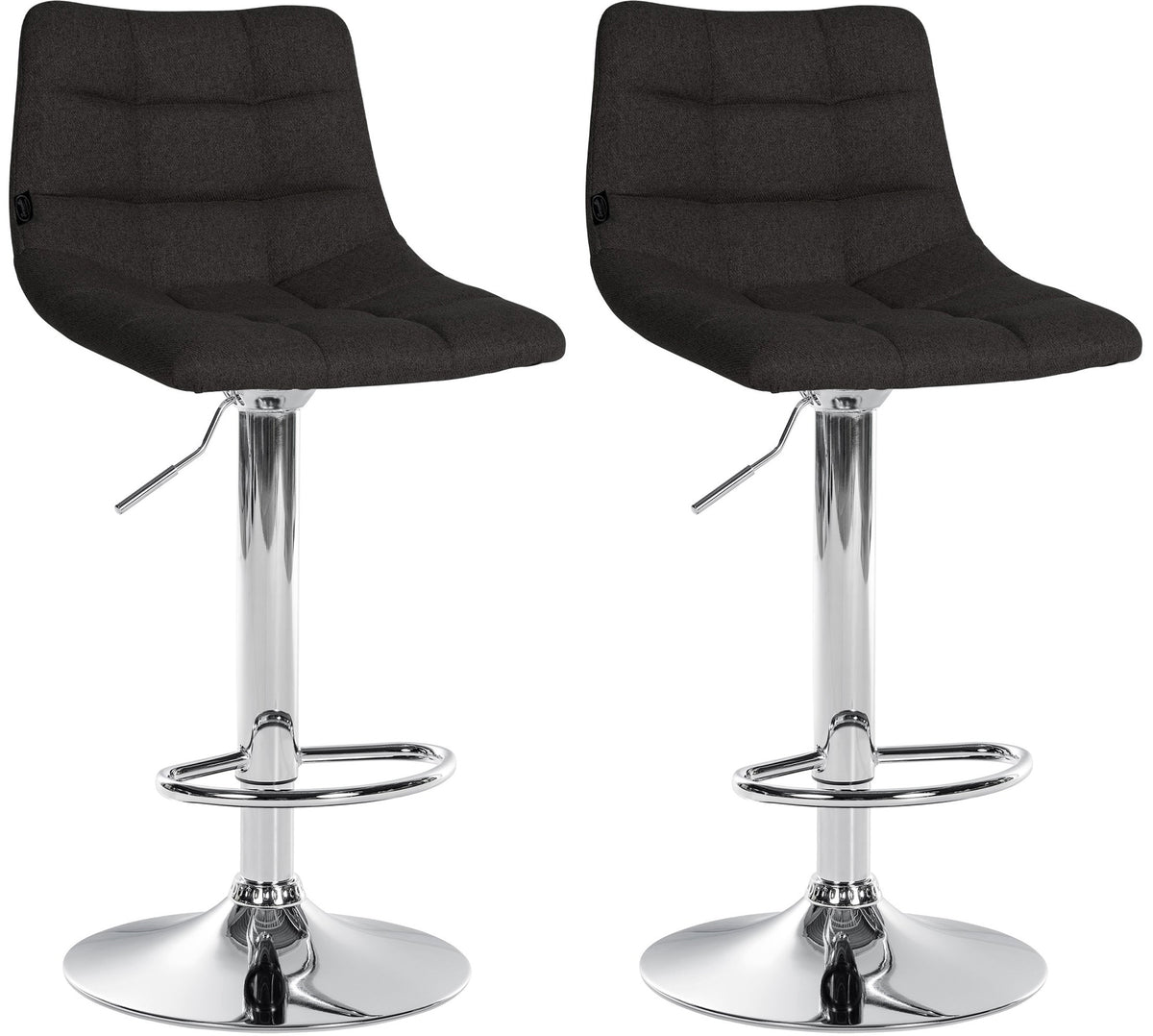 2er-Set Barhocker 107 Stoff Schwarz
