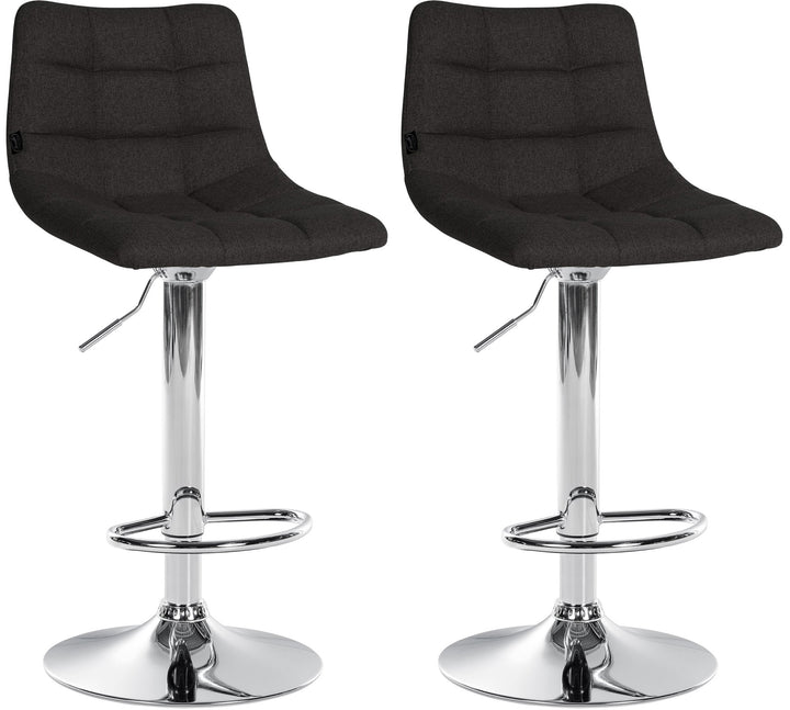 2er-Set Barhocker 107 Stoff Schwarz
