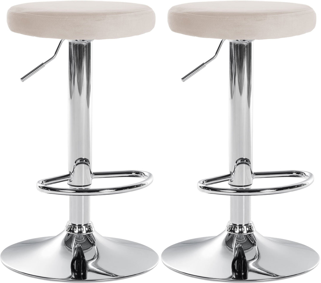 2er-Set Barhocker 109 Samt Creme