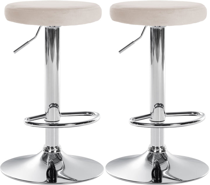 2er-Set Barhocker 109 Samt Creme