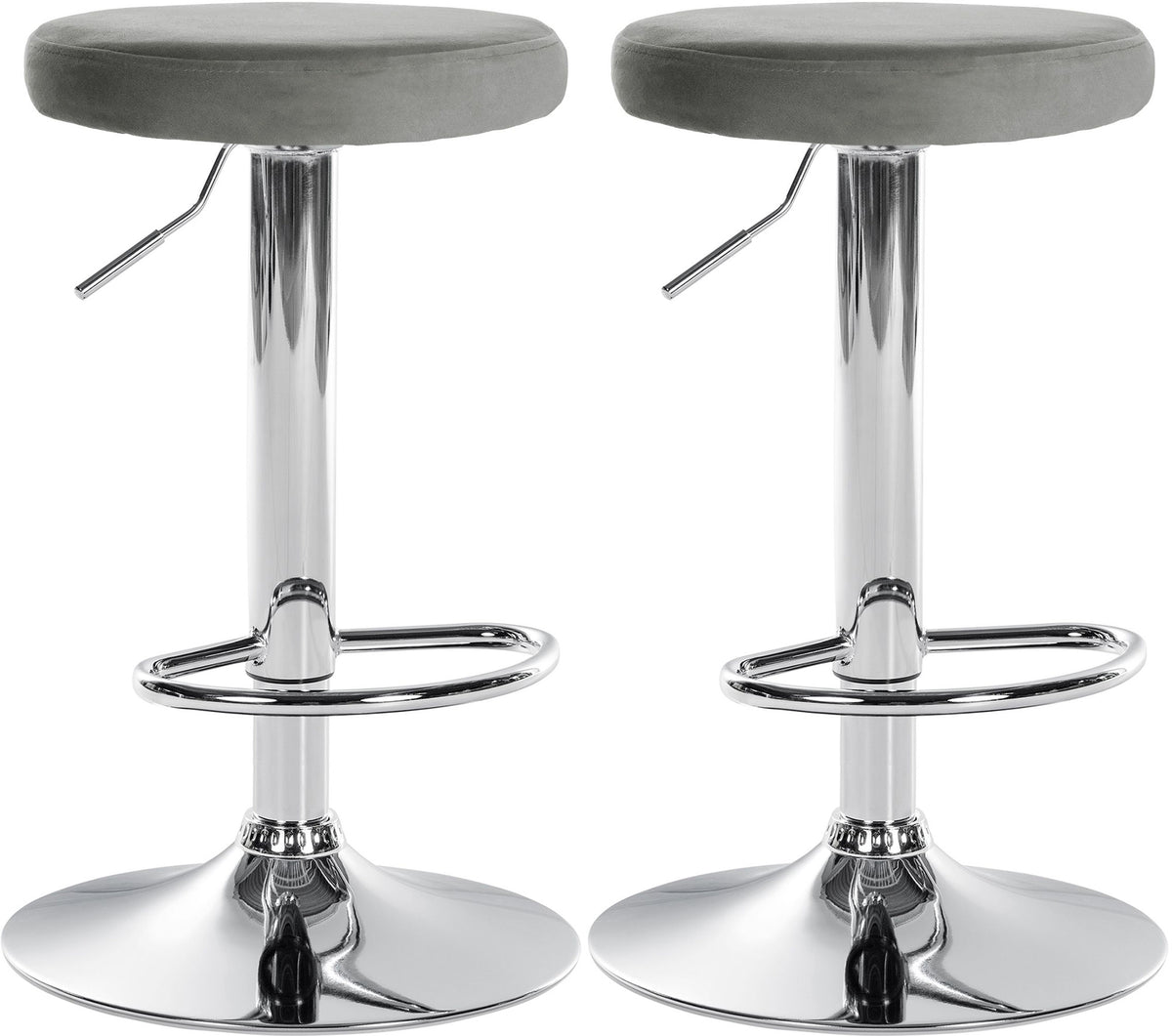 2er-Set Barhocker 109 Samt Grau