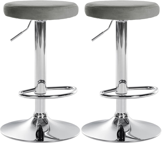 2er-Set Barhocker 109 Samt Grau