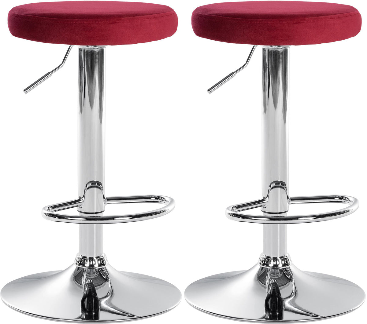 2er-Set Barhocker 109 Samt Rot