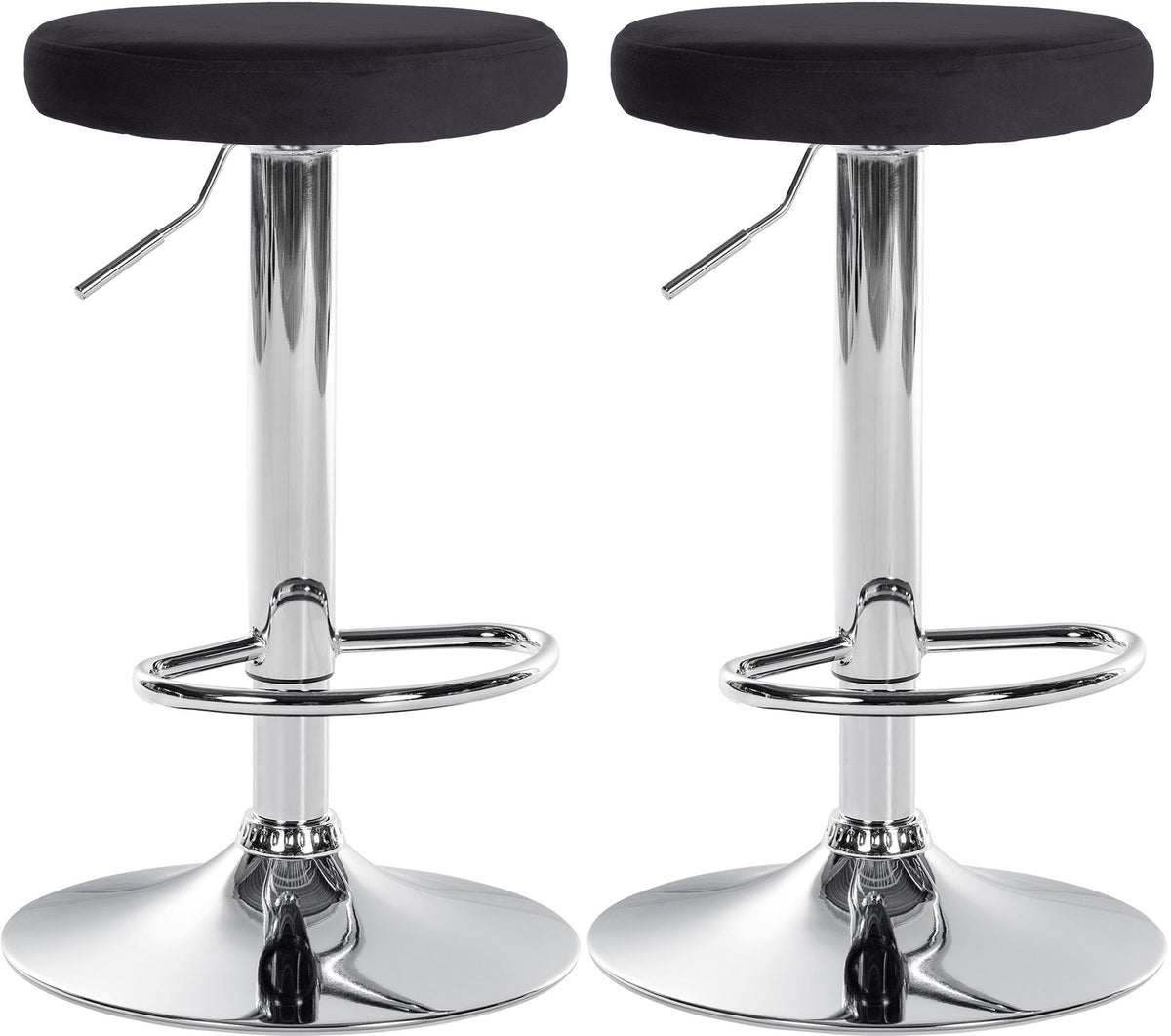 2er-Set Barhocker 109 Samt Schwarz