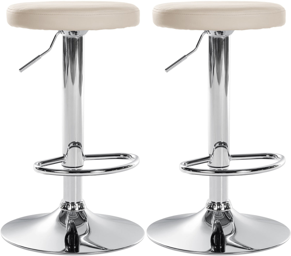 2er-Set Barhocker 109 Kunstleder Creme