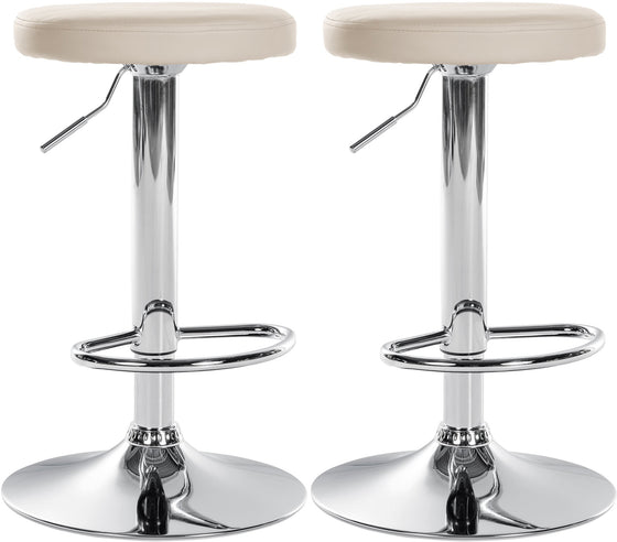2er-Set Barhocker 109 Kunstleder Creme