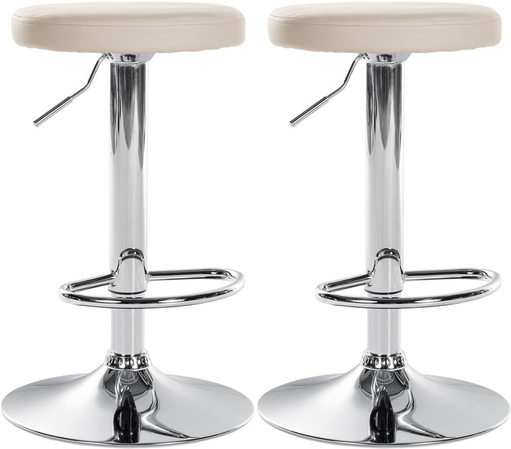 2er-Set Barhocker 109 Kunstleder Creme