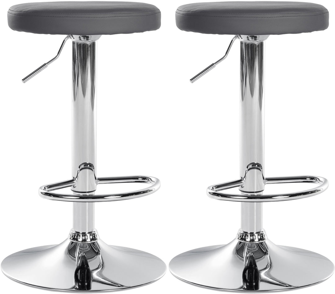 2er-Set Barhocker 109 Kunstleder Grau