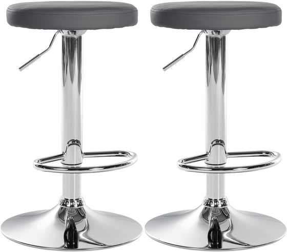 2er-Set Barhocker 109 Kunstleder Grau