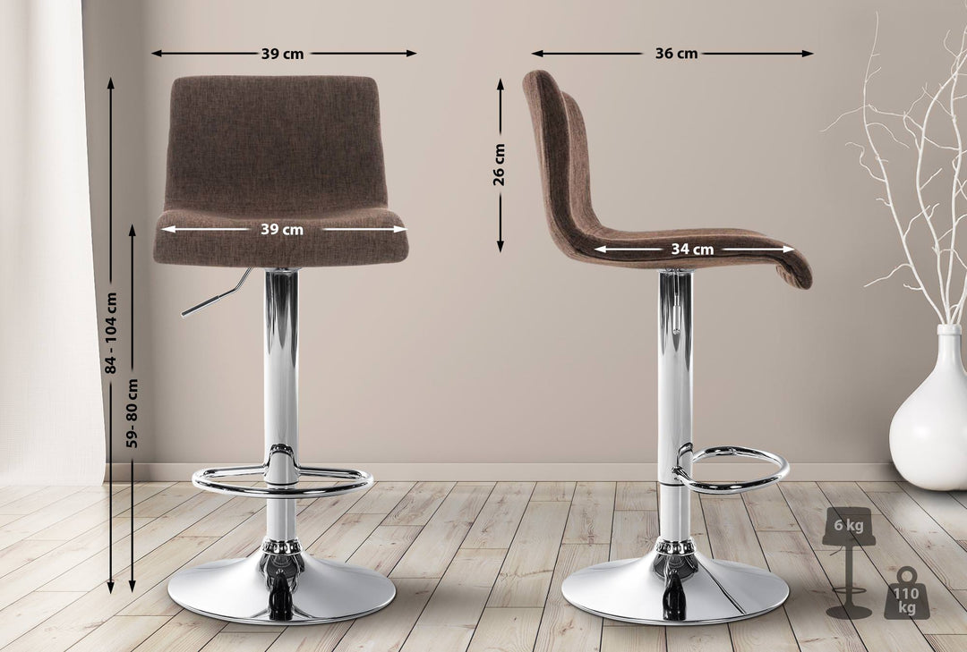 Barhocker 105 Stoff Braun - Bild 2
