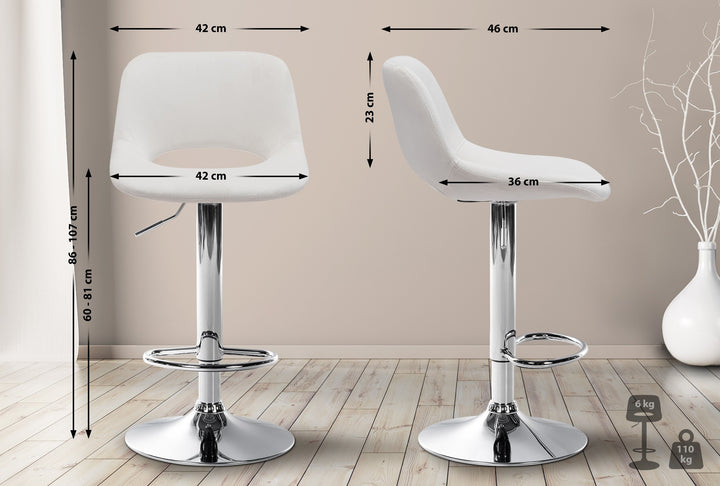 Barhocker 106 Samt Creme - Bild 2